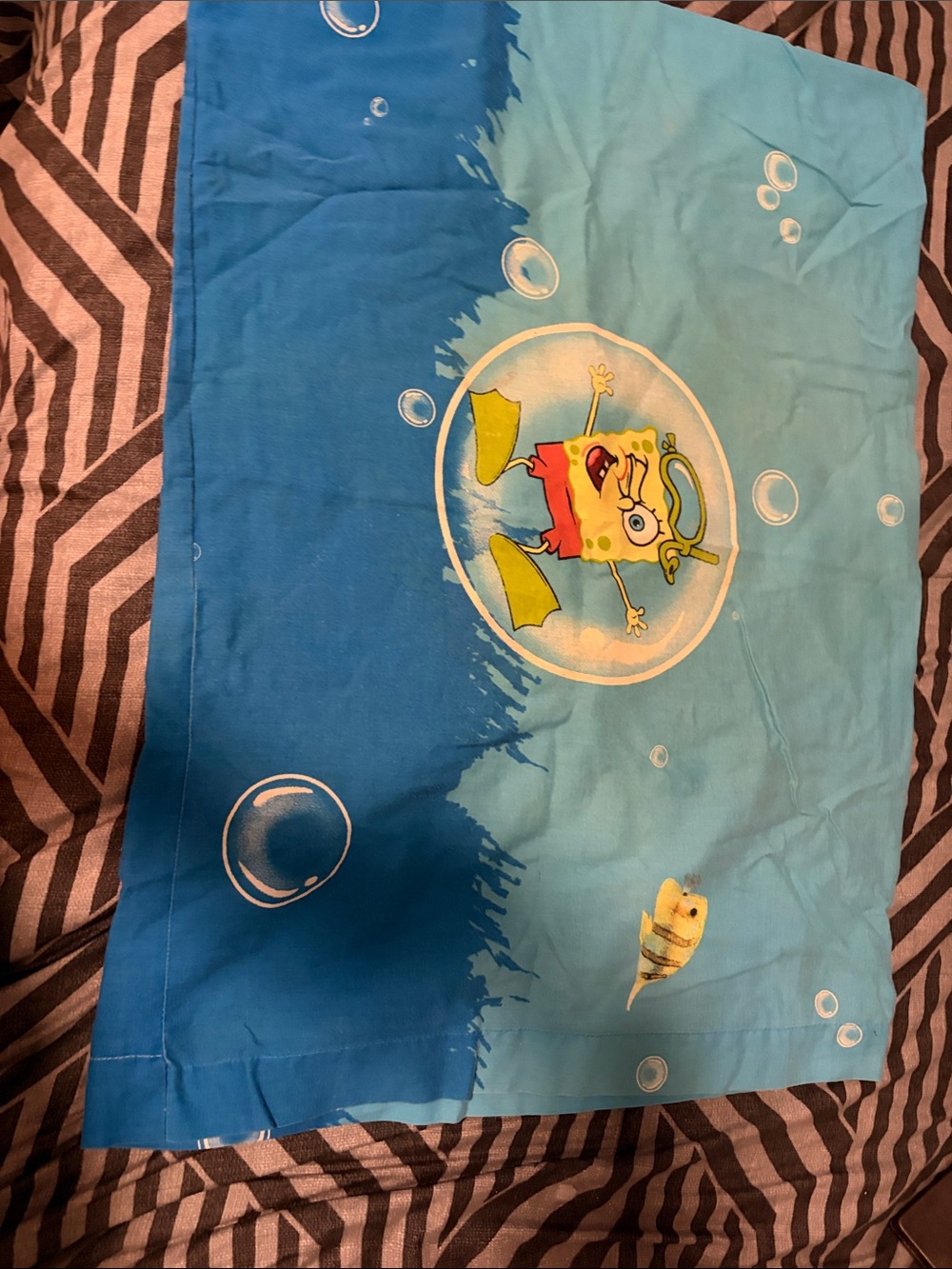 SpongeBob SquarePants Blue Kids standard size Pillowcase